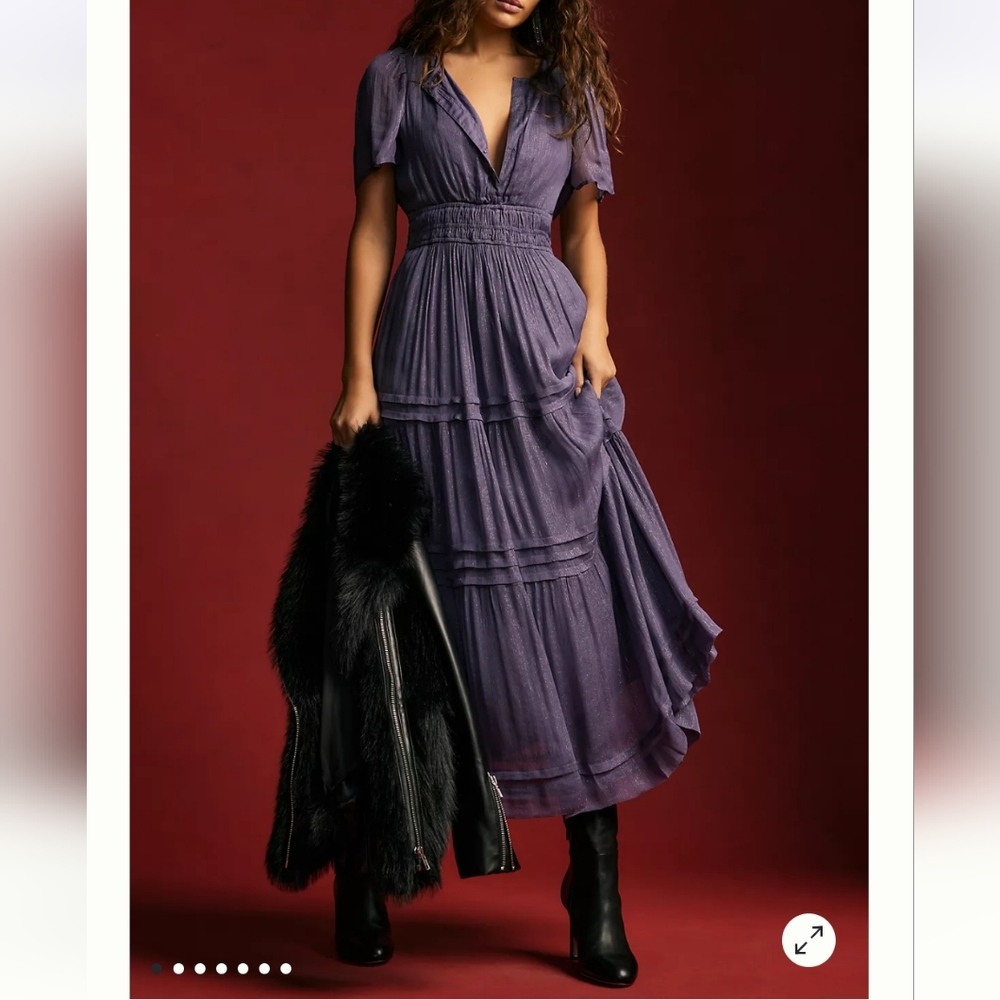 Anthropologie Purple Maxi Dress
